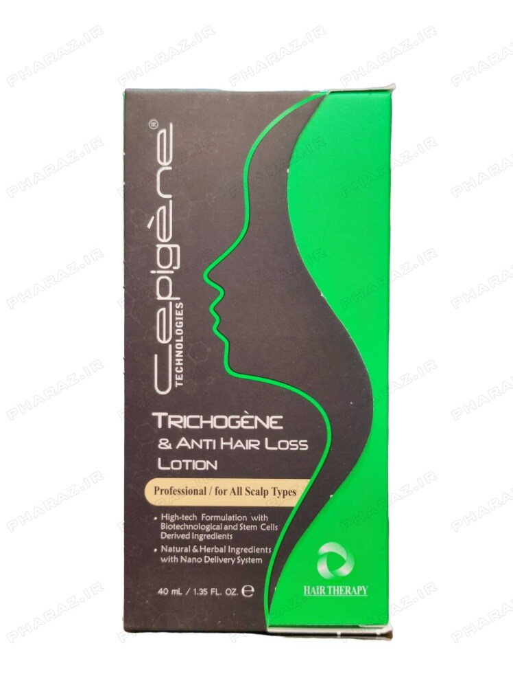 محلول تقویت کننده و نرم کننده مناسب انواع مو سپیژن 40 میلی لیتر - Cepigene Trichogene And Anti Hair Loss Lotion