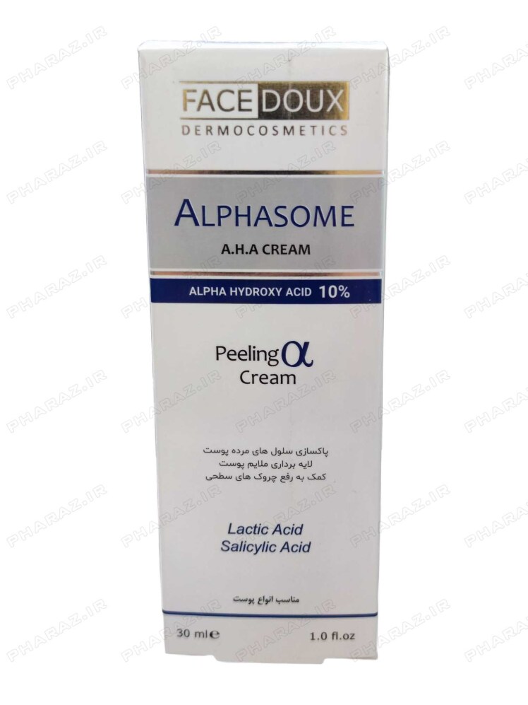 کرم لایه بردار AHA 10 درصد فیس دوکس مدل Alphasome حجم 30 میلی لیتر