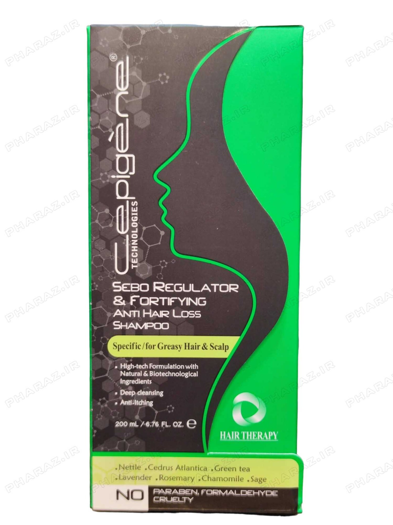  شامپو ضد ریزش سپیژن مخصوص موهای چرب 200 میلی لیتر - Cepigene Anti Hair Loss Shampoo For Greasy Hair And Scalp 
