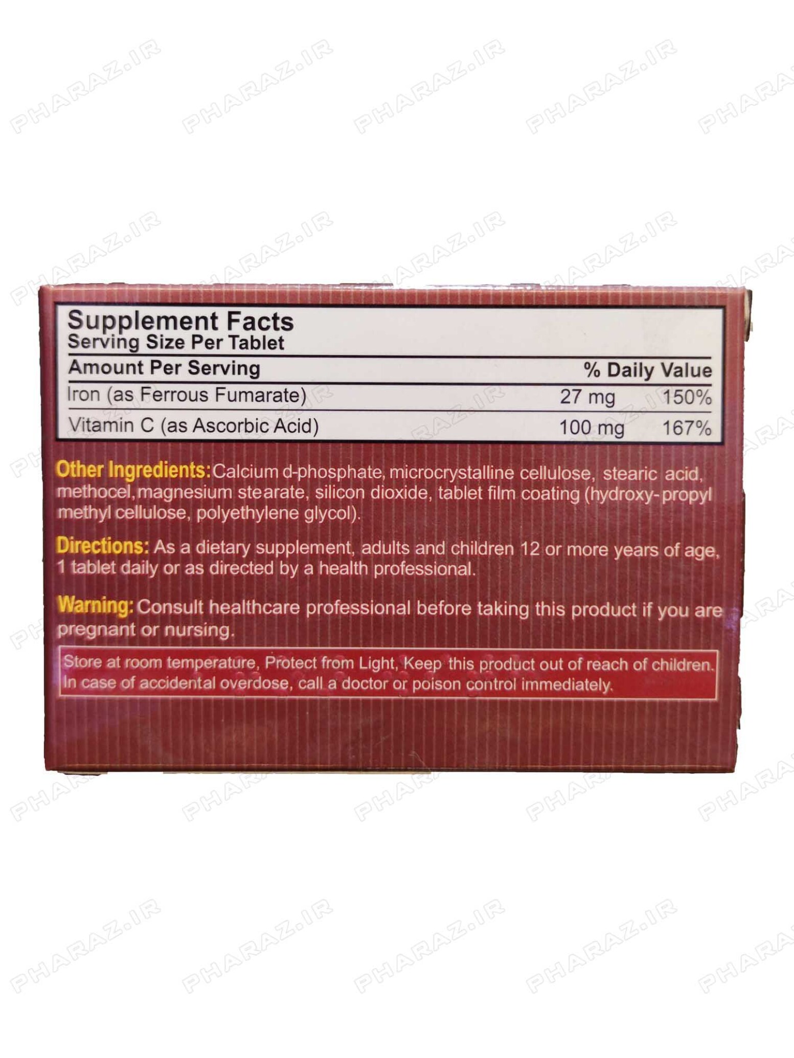  BRONSON Iron Vitamin C 30 tablets 