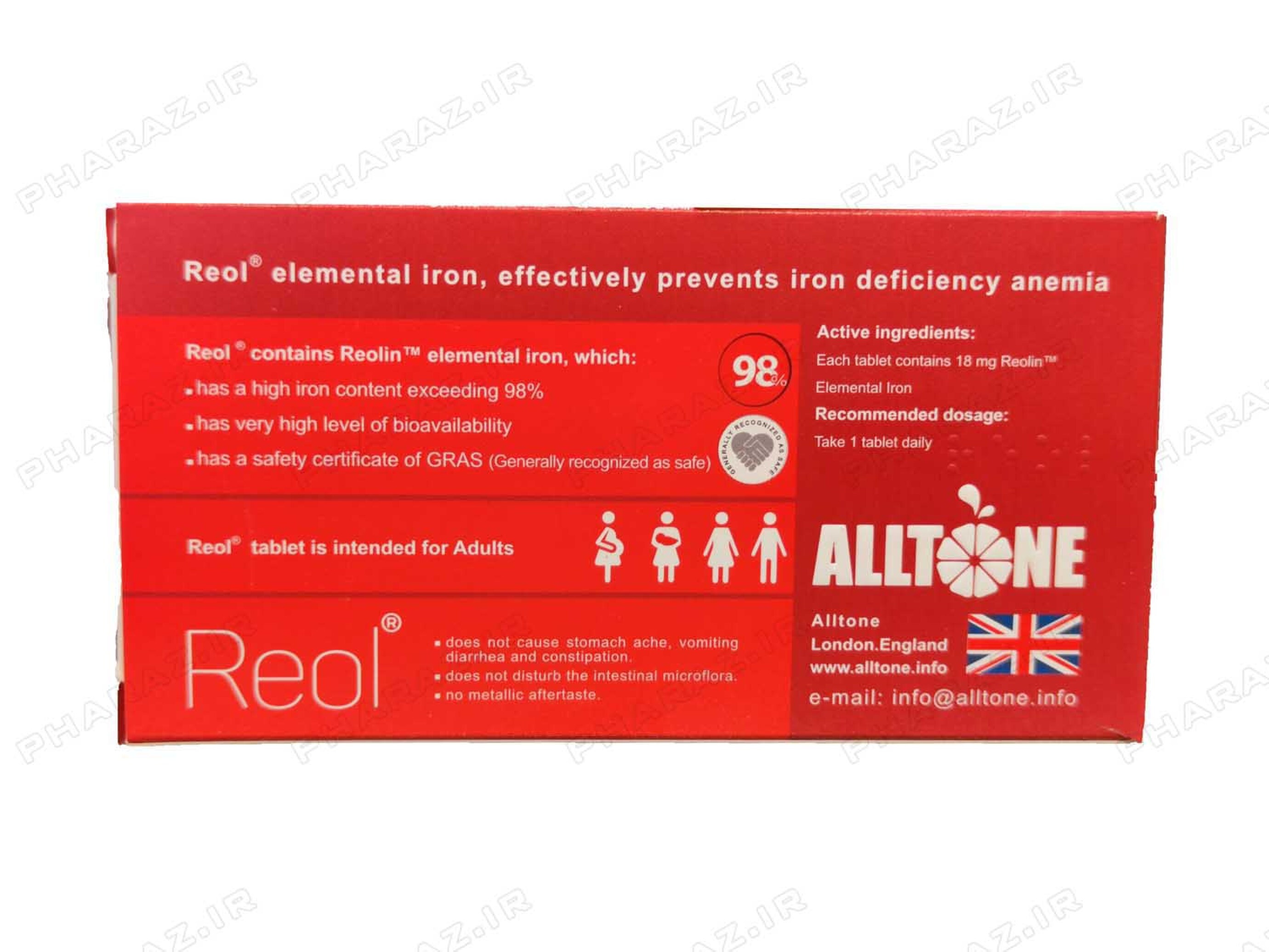 Alltone Reol Elemental Iron 30 F.C Tablets 